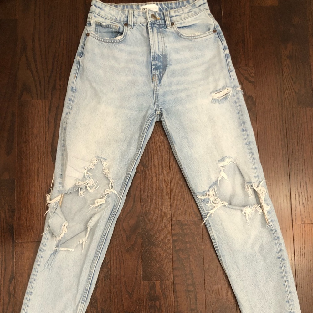 light wash ripped jeans
